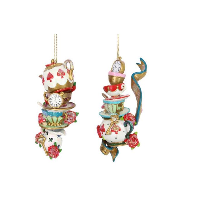 Giesla Graham Teapot/Cups/Saucers Stack Resin Decorations-2